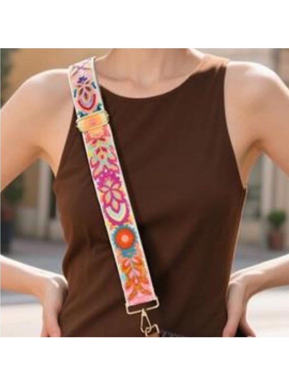 Snycler Wide Purse Straps Crochet Flower Replacement Crossbody for Handbag